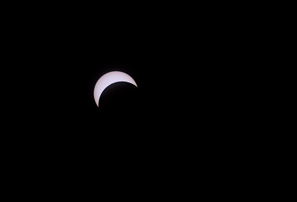 USA, Indiana, Carmel. Partial solar eclipse.